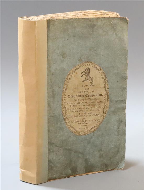 Fisher, Thomas - The Kentish Travellers Companion, 4th edition, 8vo, rebacked paper wrappers, with folding